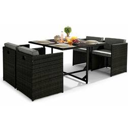 Furniturebox Rhodes Black Garden Patio Dining Set