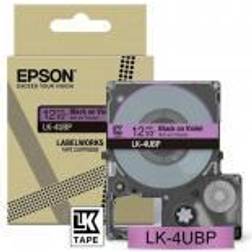 Epson LK-4UBP Black on Purple Tape Cartridge 12mm