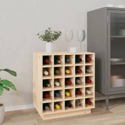 vidaXL Vinreol 55.5x34x61 cm Massivt Fyrretræ Barskab