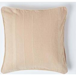 Homescapes Cotton Rajput Ribbed Cushion Cover Beige, Natural (60x60cm)
