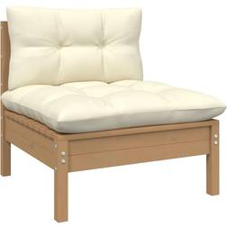 vidaXL Garten-Mittelsofa mit Kissen in Honigbraun Massivholz Kiefer Modulsofa