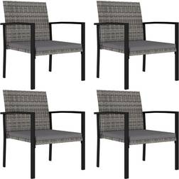 vidaXL Havestole 4 Stk Polyrattan Grå Havestol