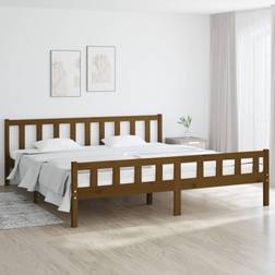 vidaXL Estructura De Cama Doble Sin Colchón Madera Maciza Marrón Miel 180x200 cm