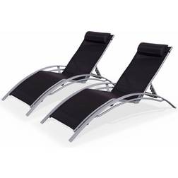 Sweeek Set di 2 lettini in alluminio textilene multiposizione