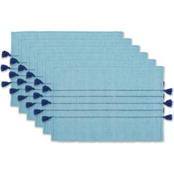 Design Imports Thera Stripe Set 6 Place Mat Blue (48.26x35.56)