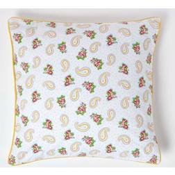 Homescapes Cotton Paisley and Dots Cushion Cover White (60x60cm)