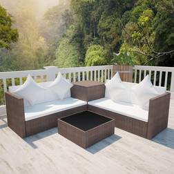 vidaXL 4-tlg Garten-Lounge-Set mit Auflagen Lounge-Set