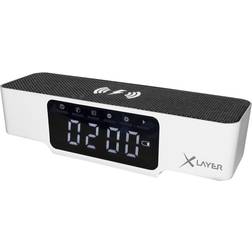 Xlayer 215766 laddare trådlös laddning larm clock, digital klocka med induktions- laddningsfunktion för smartphones och surfplattor, vit