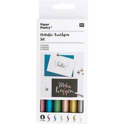 Rico Design Metallic Brushpens Set 6 Stk