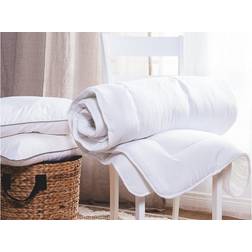 Beliani Bettdecke Weiß Mikrofaser 155 x 220 cm Extra Warm Filz Weiß
