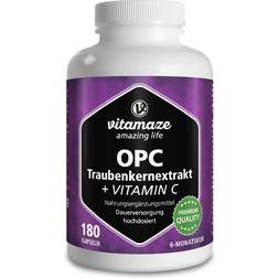 Vitamaze OPC Estratto Semi di Uva + Vitamina C Compresse 180 Capsule