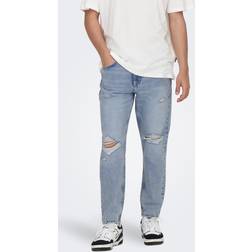 Only & Sons Onsavi Crop L. Blue Dest 4927 Jeans