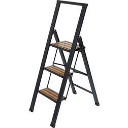 Wenko Black Aluminium Folding Step Ladder 44 x 127 x 5.5 cm
