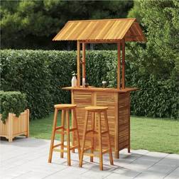 vidaXL 3-tlg. Gartenbar-Set Massivholz Akazie Bargruppe