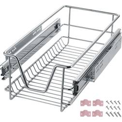 tectake Tiroir de rangement téléscopique Chromé