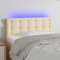 vidaXL Con LED De Tela Color Crema 90x5x78/88 cm Cabecero