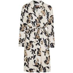 Damella Greymelange Flower Wrap Around Robe Creme