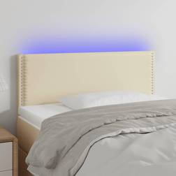 vidaXL LED gräddvit Sänggavel