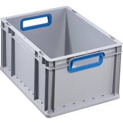 Heavy duty Euro size container, capacity 20.7 l, pack of 4, handle colour blue