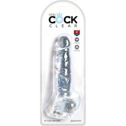 Doc Johnson King Cock Clear 8 Dildo Med Sugkopp Och Pung 20 cm