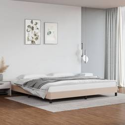 vidaXL 200x200 cm Kunstlæder Cappuccinofarvet Sengeramme
