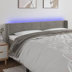 vidaXL med LED-lys 203 x 16 x 78/88 cm Sengegavl