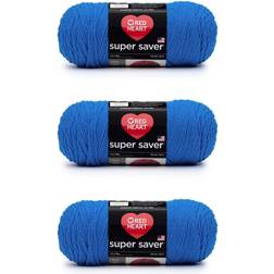 Red Heart Super Saver Blue Yarn 3 Pack