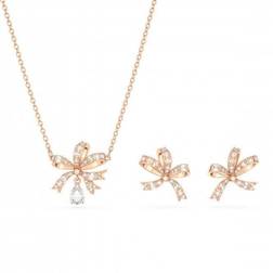 Swarovski Volta Rose Gold-Tone Plated White Bow Set 5661680