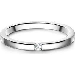 Glanzstücke München Solitär ring för damer 925/– sterlingsilver med zirkonia silver, 58, colore: silver