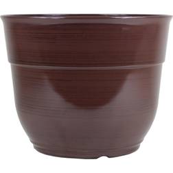 Garden Elements Glazed Brushed Happy Large Plastic Planter 15 in 2 D