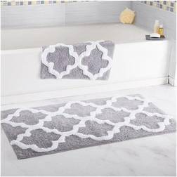 Lavish Home Cotton 2 Trellis Bathroom Mat Set