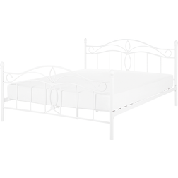 Beliani De Metal Blanca 140x200 cm Cama con Estructura