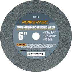 Powertec 15518 Aluminiumoxid-Schleifscheibe, 15,2 cm x 1,9 cm, 1,27 cm, 80er-Körnung