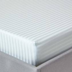 Homescapes Egyptian Cotton Satin Stripe 330 Thread Bed Sheet Blue