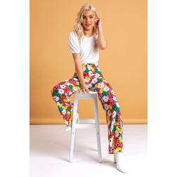 Contrast Floral Wide Leg Trouser