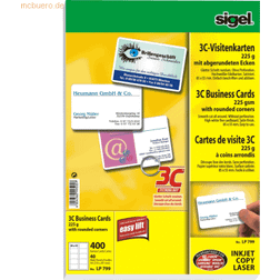 Sigel Skinnende Hvid Visitkort 85 x 55 mm Set of 400