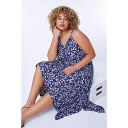 Roman Curve Ditsy Floral Hanky Hem Dress