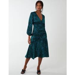 Blue Vanilla Wrap Front Midi Dress