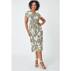 Roman Petite Floral Print Midi Dress