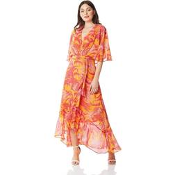 Roman Chiffon Wrap Maxi Dress