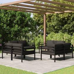 vidaXL Jardin 8 pcs Mobilier de Patio de Meubles de Terrasse Aluminium Anthracite Ensemble de Salon d'Extérieur