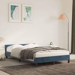 vidaXL Estructura De Cama Sin Colchón Terciopelo Azul Oscuro 120x200 cm