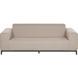 Beliani Modern Indoor Weather-Resistant Beige Fabric Black Legs Outdoor Sofa