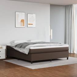 vidaXL Boxspringbett Braun Kunstleder Braun Bettrahmen