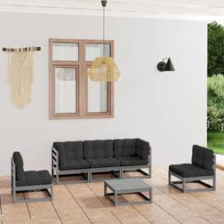 vidaXL Divani Giardino 6 pz Cuscini Legno Massello Pino Cod MXL 51016 Set da Lounge da Esterno