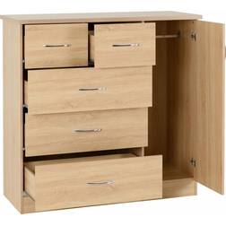 SECONIQUE Nevada 5 Drawer Low Wardrobe