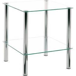 HAKU Möbel D'appoint Avec Double Plateau Verre Transparent Table Basse