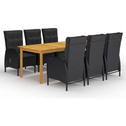 vidaXL 7-tlg. Essgruppe, 1 Tisch einschl. 6 Stühle