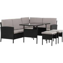 Venture Design Dining-Loungeset Grau Schwarz Lounge-Set