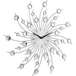 Relaxdays XL Shiny 50 cm Diameter Silver Wall Clock